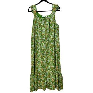 kaktus linen dress Kaktus Parrots Linen-blend High-low Dress - White Multicolor